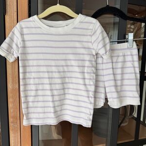 LAKE Pajamas toddler set pima short sleeve tee shorts cotton striped lavender